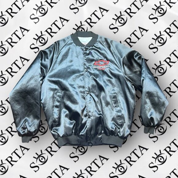 VTG 80s/90s Chevrolet Racing Embroidered West Ark USA Bomber Jacket Size XL - Picture 2 of 12